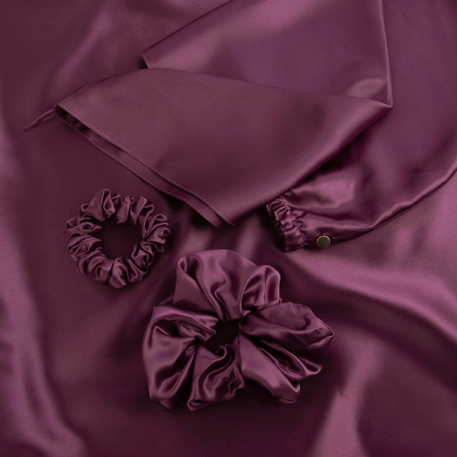 фото Подарочный набор из шелка soft box purple наволочка чалма для волос резинки для волос
