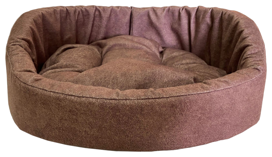 

Лежанка для животных Homepet Микровелюр Leather №1 диванчик, мокка, 49х43х17 см