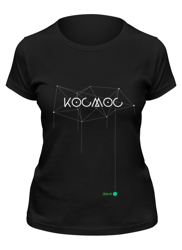 

Футболка женская Printio Космос черная L, Черный;белый, Космос