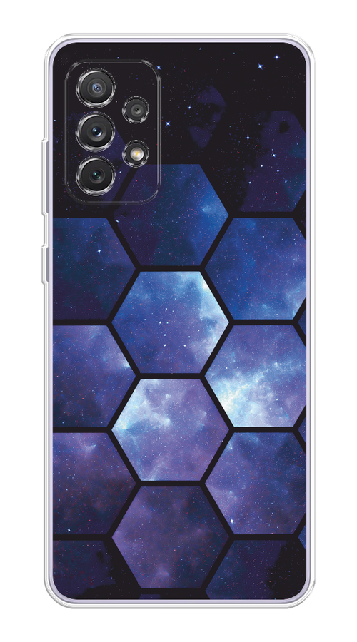 

Чехол на Samsung Galaxy A73 "Соты космос", Черный;фиолетовый, 2104650-1