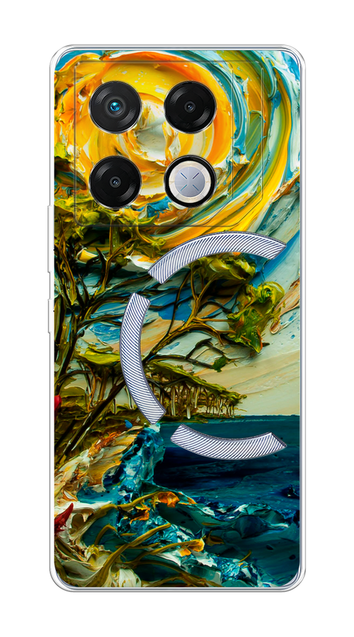 

Чехол на Infinix GT 20 Pro "Солнце живопись", Желтый;синий, 3106250-1