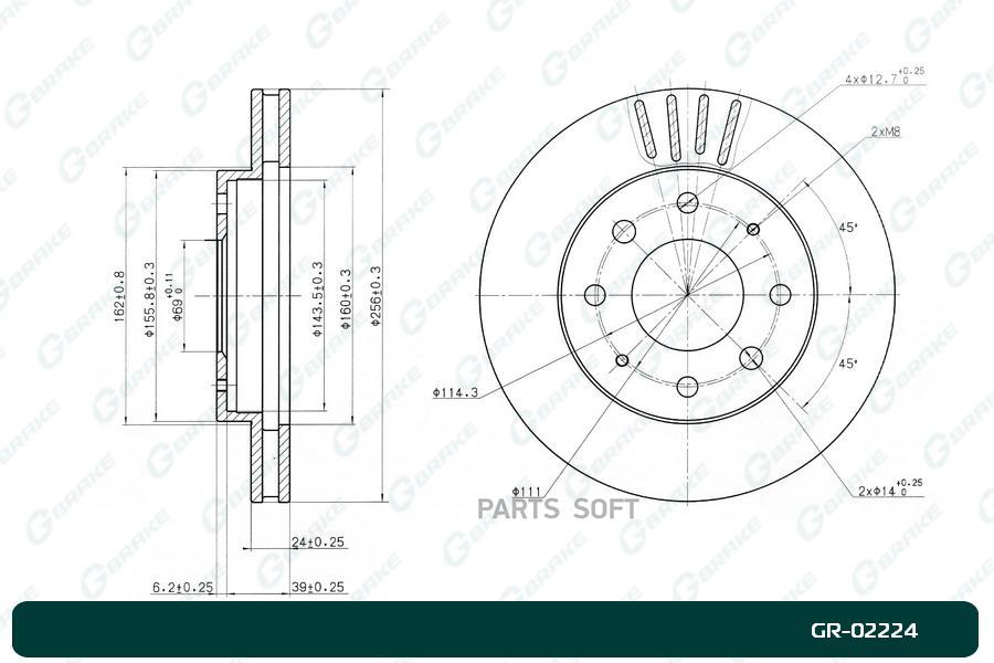 

Диск Тормозной G-Brake Gr-02224 1Шт GBRAKE GR02224