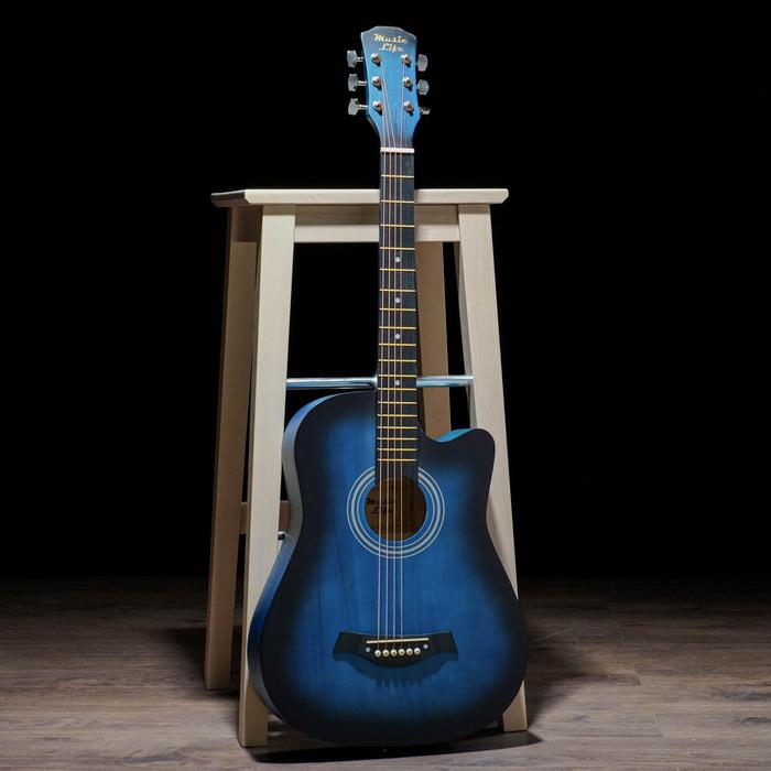 Акустическая гитара Music Life, цвет синий, 97см, с вырезом