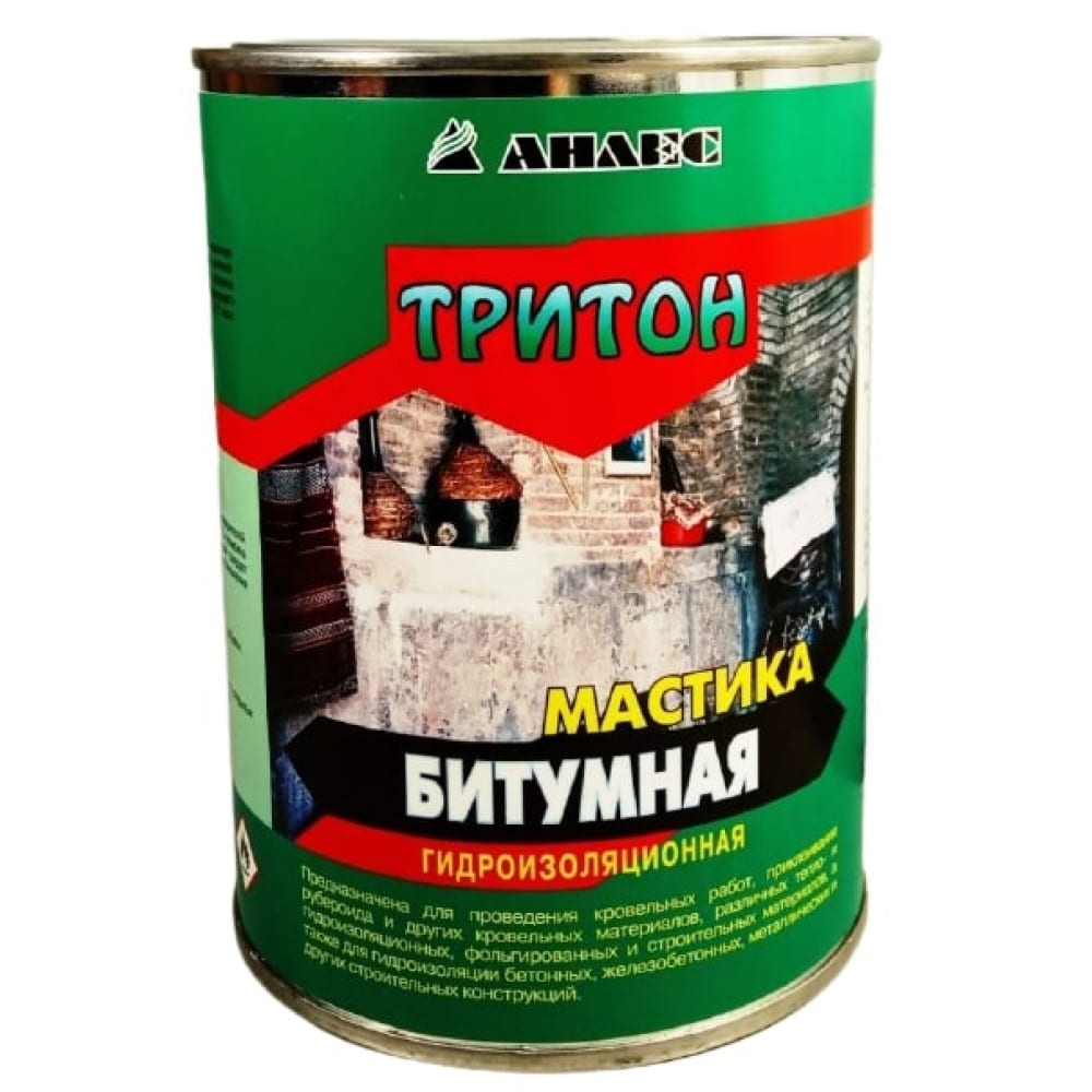 фото Анлес мастика битумная "тритон", 1л/0,8кг 70237