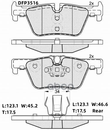

Тормозные колодки DOUBLE FORCE дисковые DFP3516
