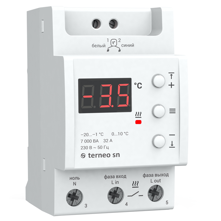 Терморегулятор для систем антиобледенения и снеготаяния terneo sn 32 А