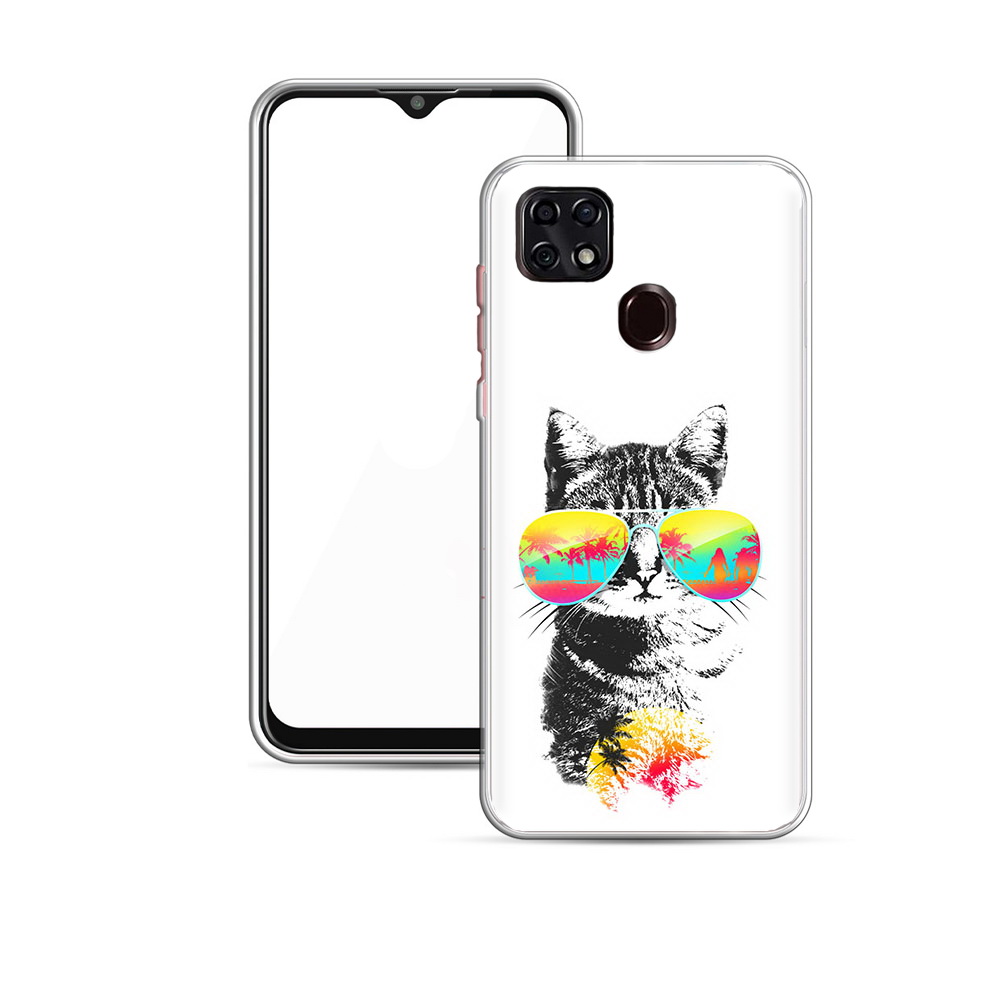 

Чехол MyPads Tocco для ZTE Blade 20 Smart крутой кот (PT226940.456.425), Прозрачный, Tocco
