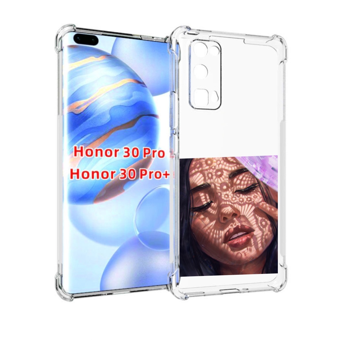 

Чехол бампер MyPads девушка-под-кружевами женский для Honor, Прозрачный, Tocco
