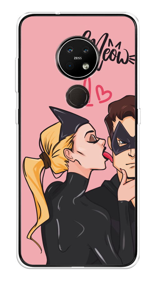 

Чехол Awog на Nokia 6.2/7.2 "Kiss of Cat Woman", Розовый;черный;бежевый, 123150-1