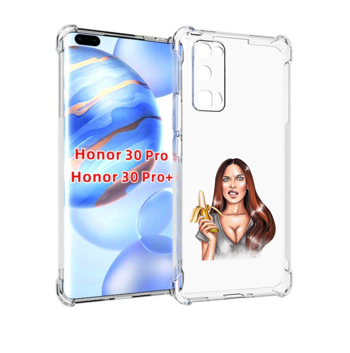 

Чехол бампер MyPads девушка-с-бананом для Honor 30 Pro Honor, Прозрачный, Tocco