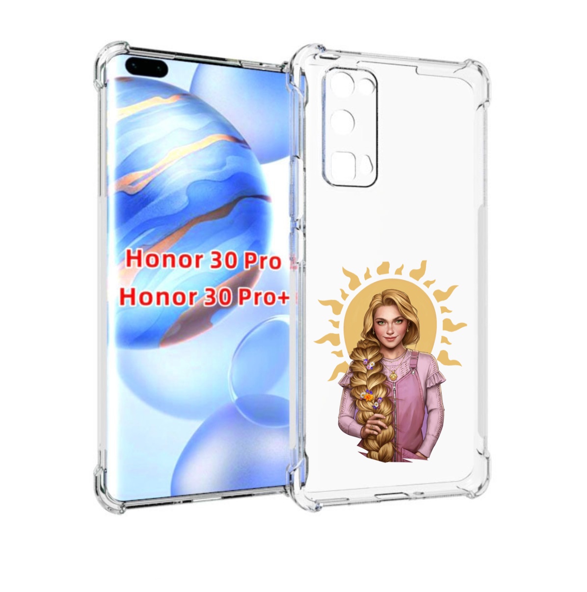 

Чехол бампер MyPads девушка-с-большой-косой для Honor 30, Прозрачный, Tocco