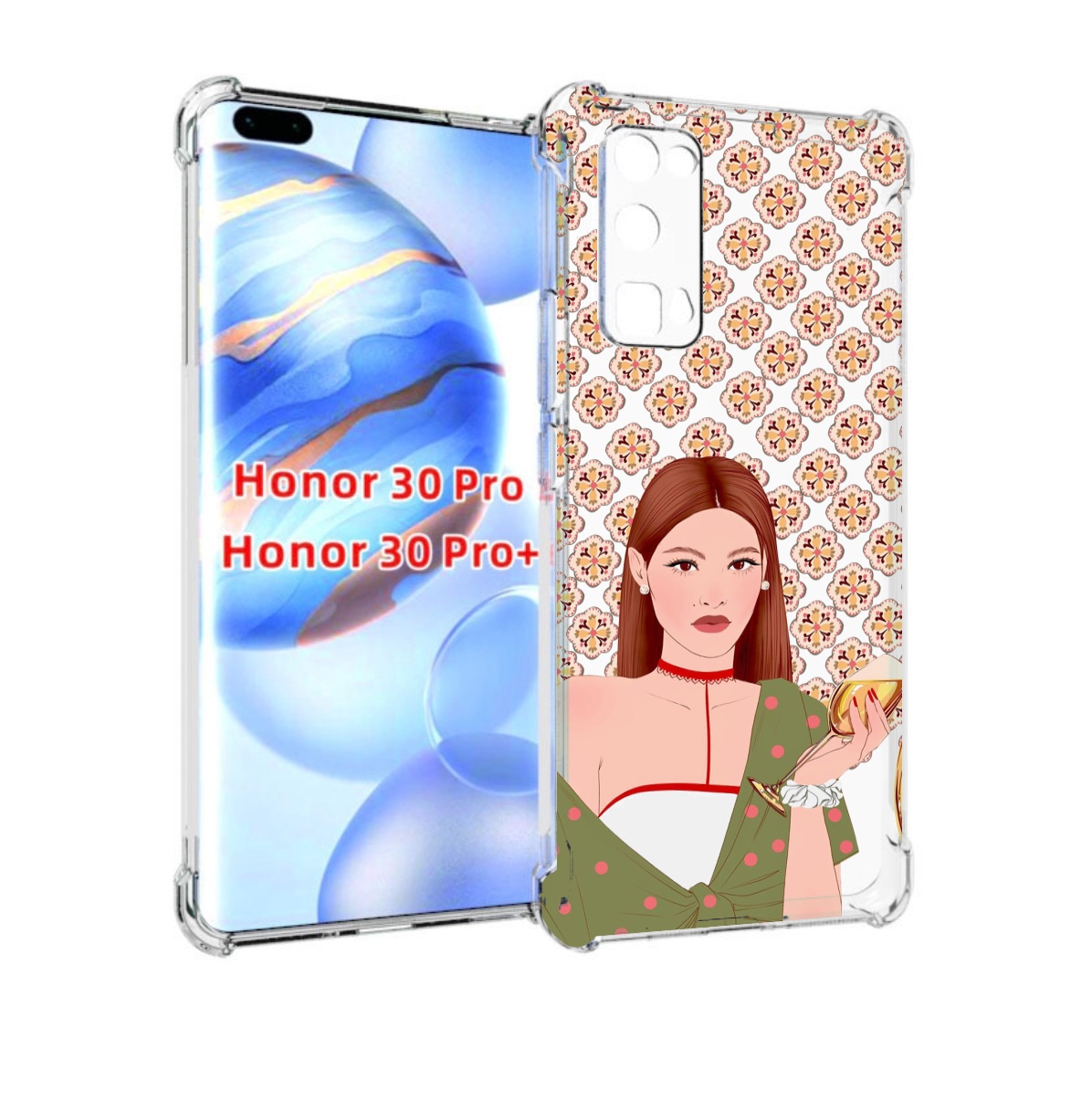 

Чехол бампер MyPads девушка-с-вином-рисунок женский для Huawei H, Прозрачный, Tocco
