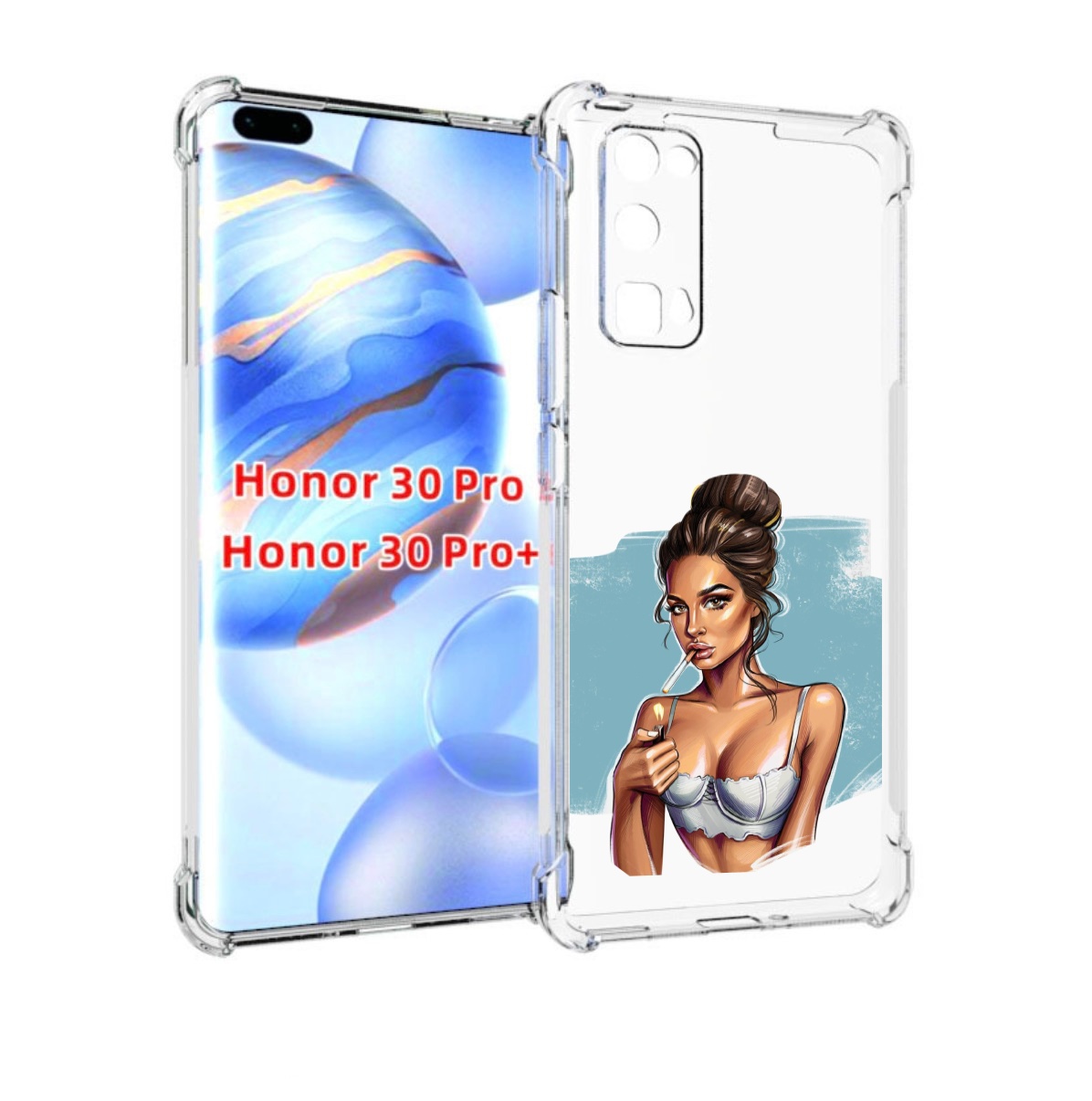 

Чехол бампер MyPads девушка-с-зажигалкой для Honor 30 Pro, Прозрачный, Tocco