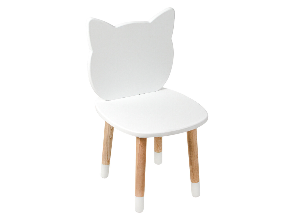 Детский стульчик Первый Мебельный Кошка Белый