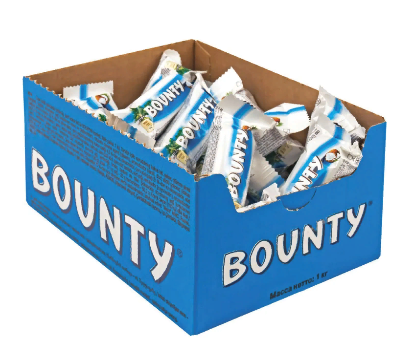 Конфеты шоколадные BOUNTY minis, весовые, 1 кг, картонная упаковка, 56727