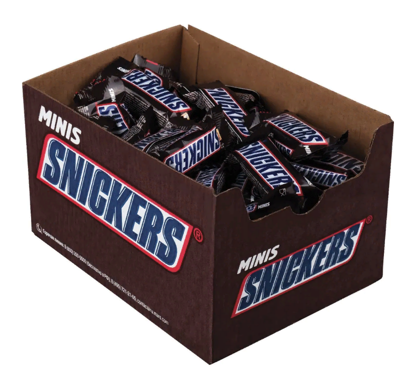 Конфеты шоколадные SNICKERS minis, весовые, 1 кг, картонная упаковка, 57236