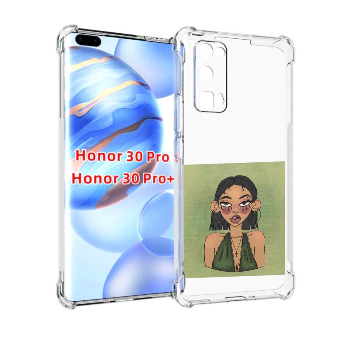 

Чехол бампер MyPads девушка-с-каре-и-тату для Honor 30 Pr, Прозрачный, Tocco