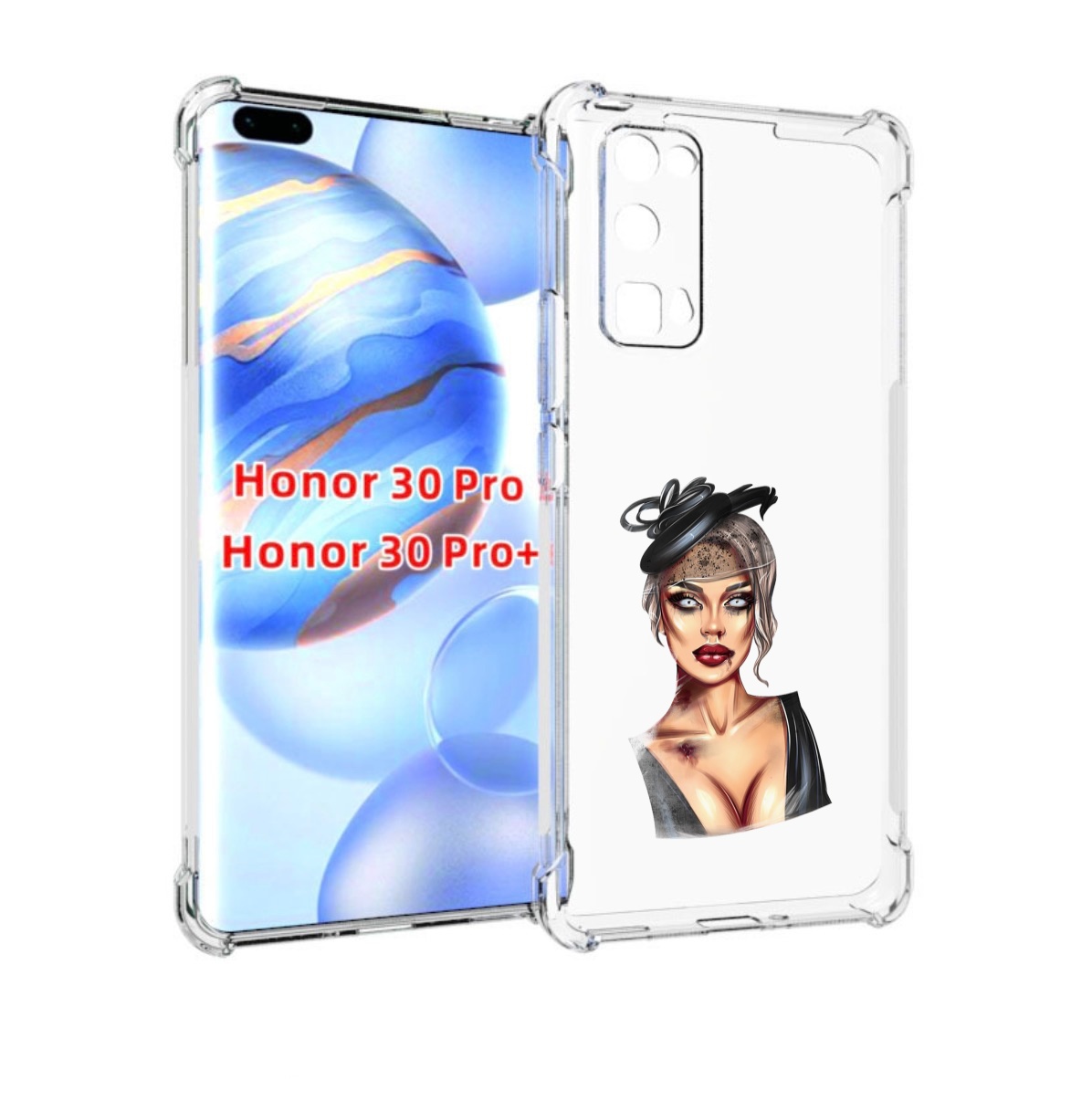 

Чехол бампер MyPads девушка-с-линзами для Honor 30 Pro Honor, Прозрачный, Tocco