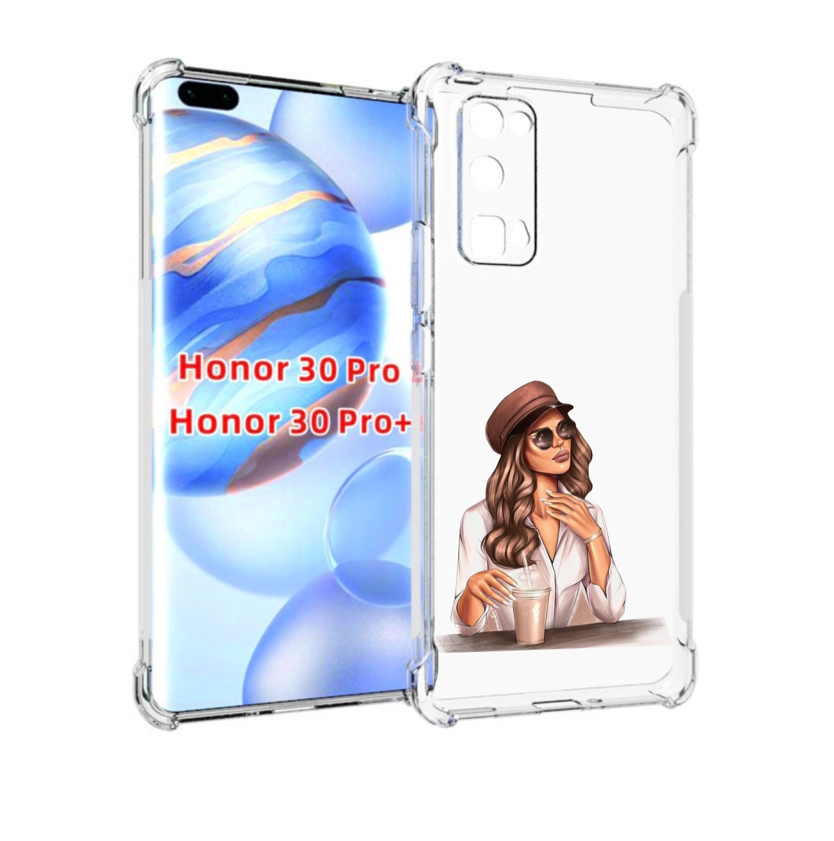

Чехол бампер MyPads девушка-с-милкшейком женский для Honor, Прозрачный, Tocco