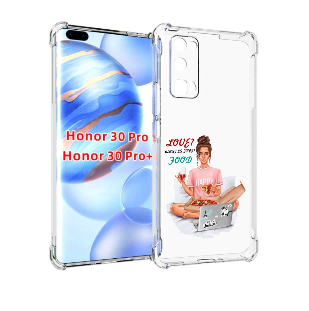 

Чехол бампер MyPads девушка-с-ноутбуком женский для Honor, Прозрачный, Tocco