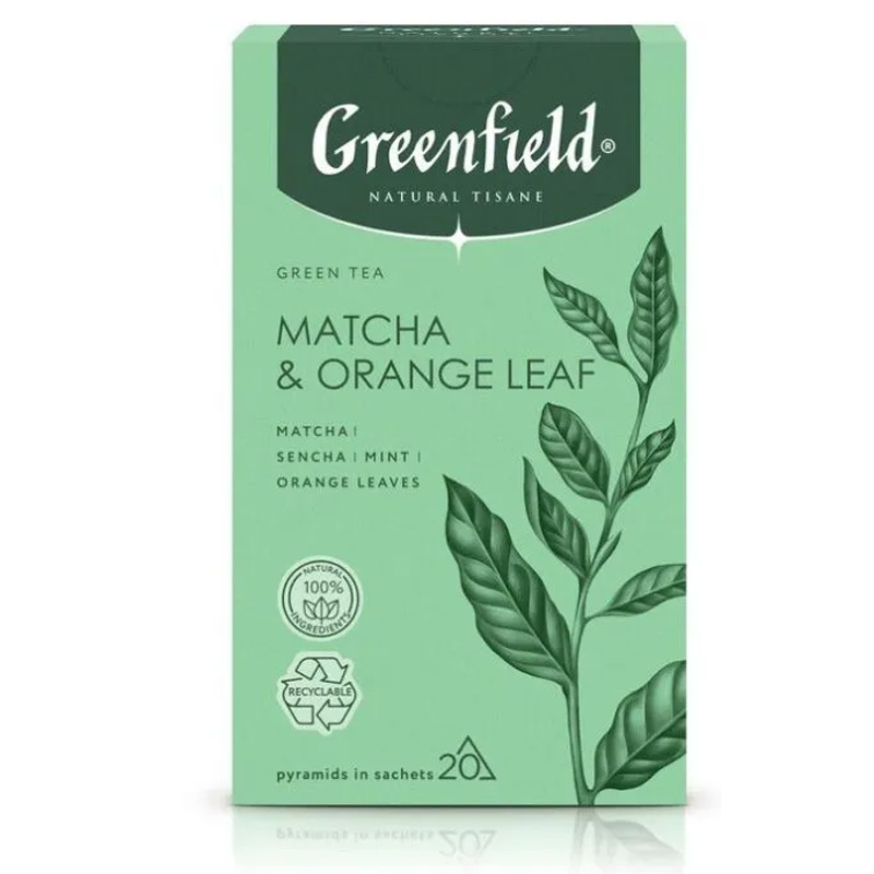 

Чай Greenfield Matcha&Orange зеленый 20пак, 1754-08