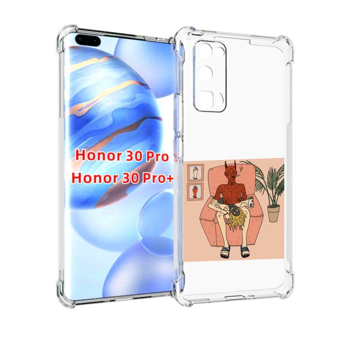

Чехол бампер MyPads девушка-сняла-кожу для Honor 30 Pro, Прозрачный, Tocco