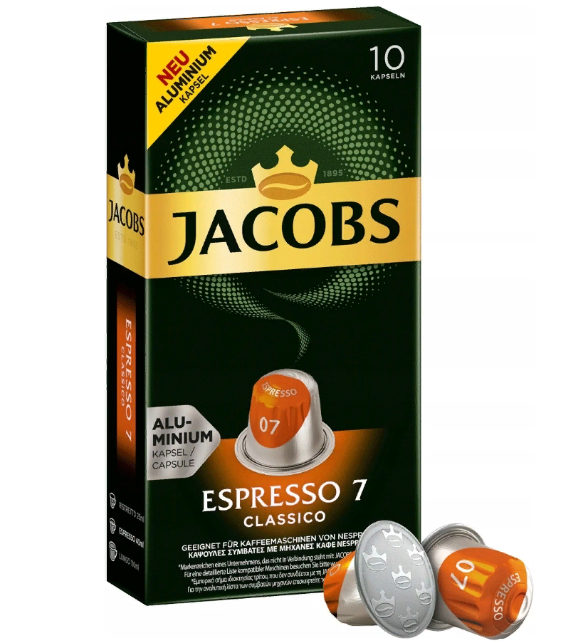 Кофе в алюминиевых капсулах JACOBS Espresso 7 Classico для кофемашин Nespresso 10 порций 973₽