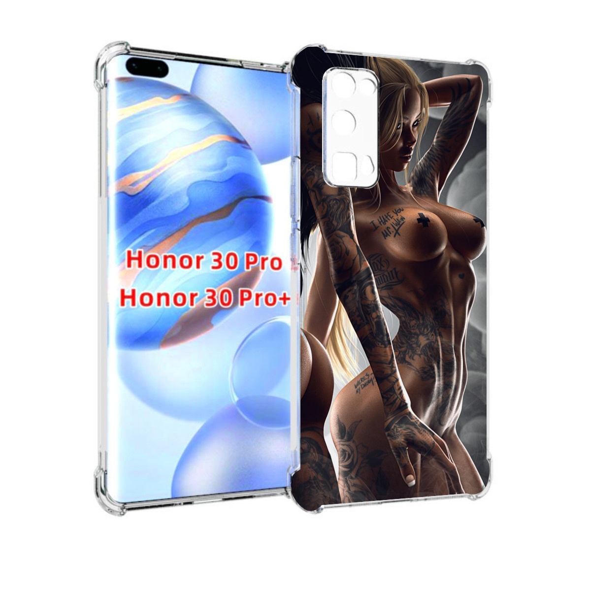Чехол бампер MyPads девушки-инь-и-янь-в-татуировках для Huawei H