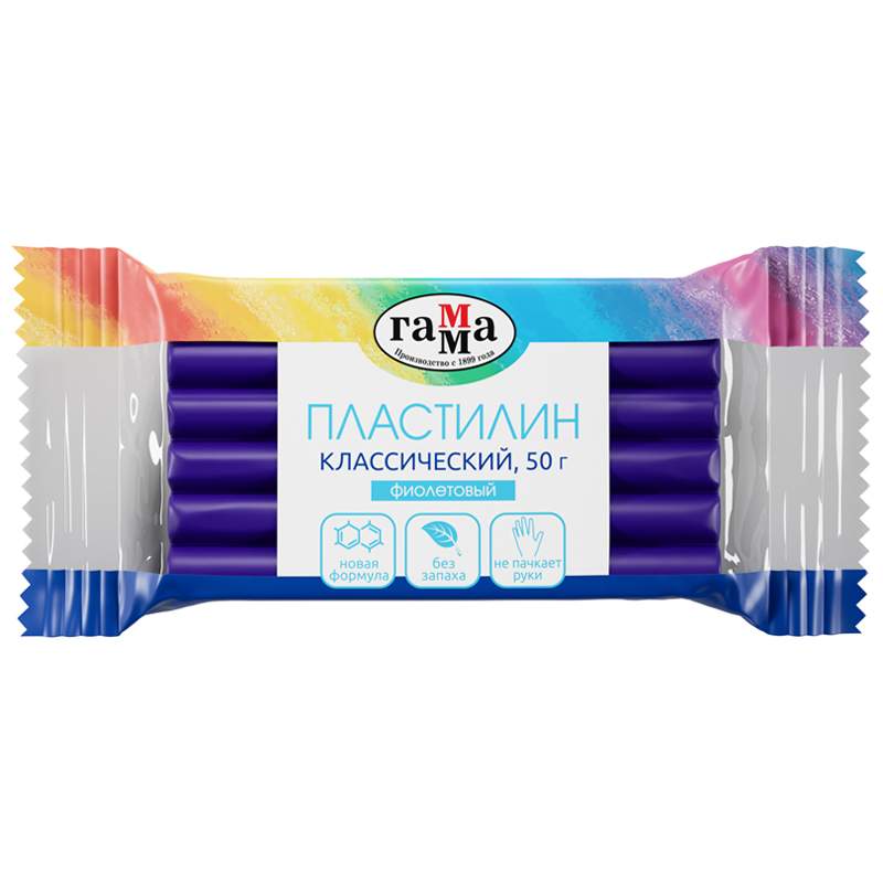 

Пластилин классический Гамма арт. 274075, 50 г., фиолетовый, 10 шт.