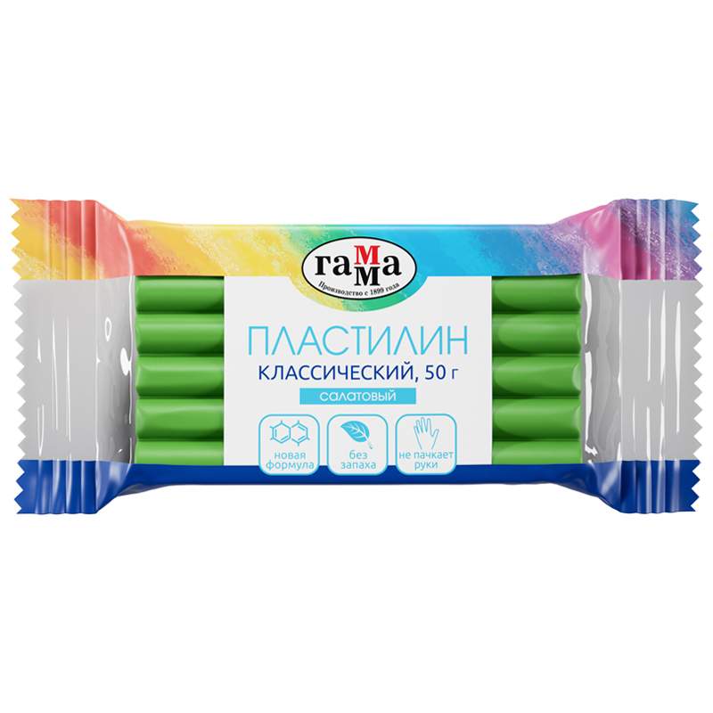 

Пластилин классический Гамма арт. 274076, 50 г., салатовый, 10 шт., Зеленый