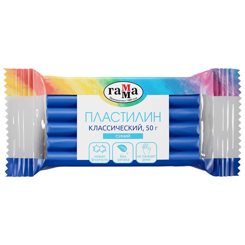 

Пластилин классический Гамма арт. 274080, 50 г., синий, 10 шт.