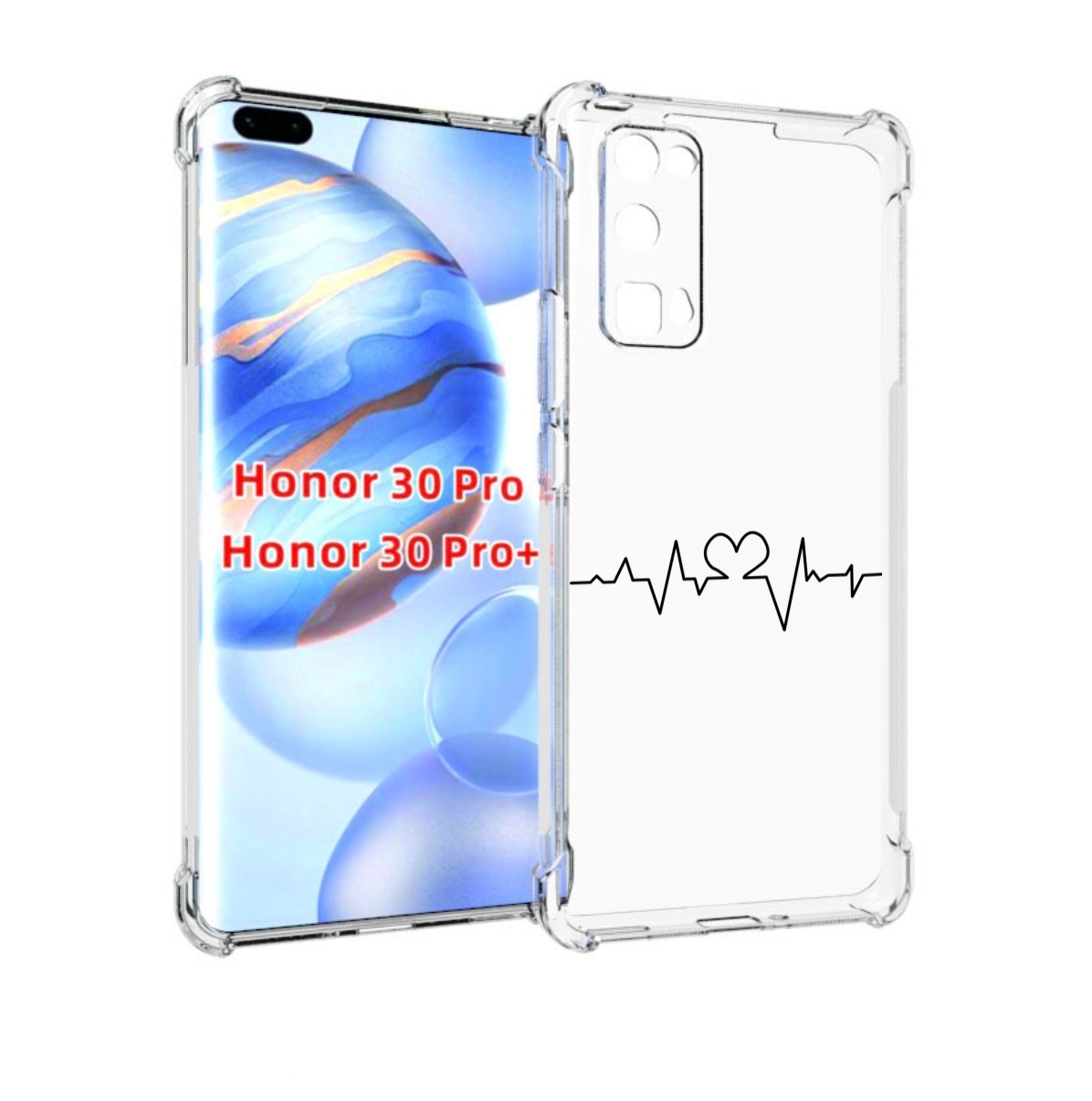 

Чехол бампер MyPads диаграмма-любви для Honor 30 Pro Honor, Прозрачный, Tocco
