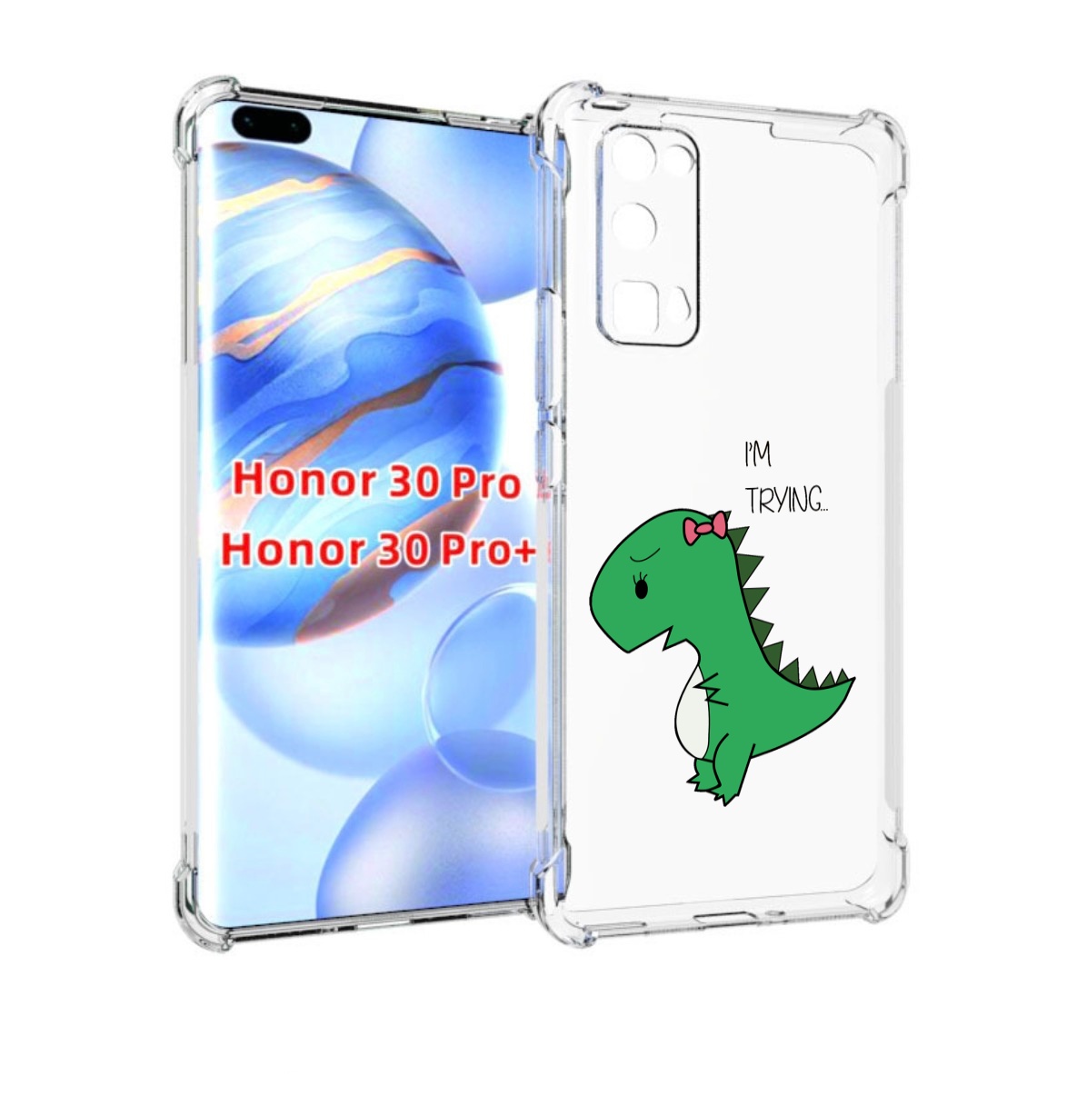 

Чехол бампер MyPads динозаврик-девочка для Honor 30 Pro, Прозрачный, Tocco