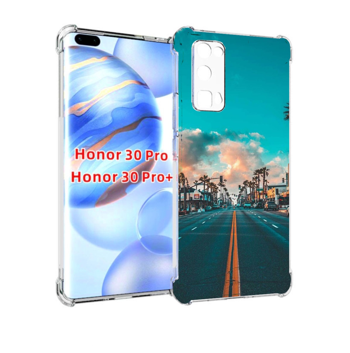 

Чехол бампер MyPads дорога-в-лос-анджелес для Honor 30 Pr, Прозрачный, Tocco