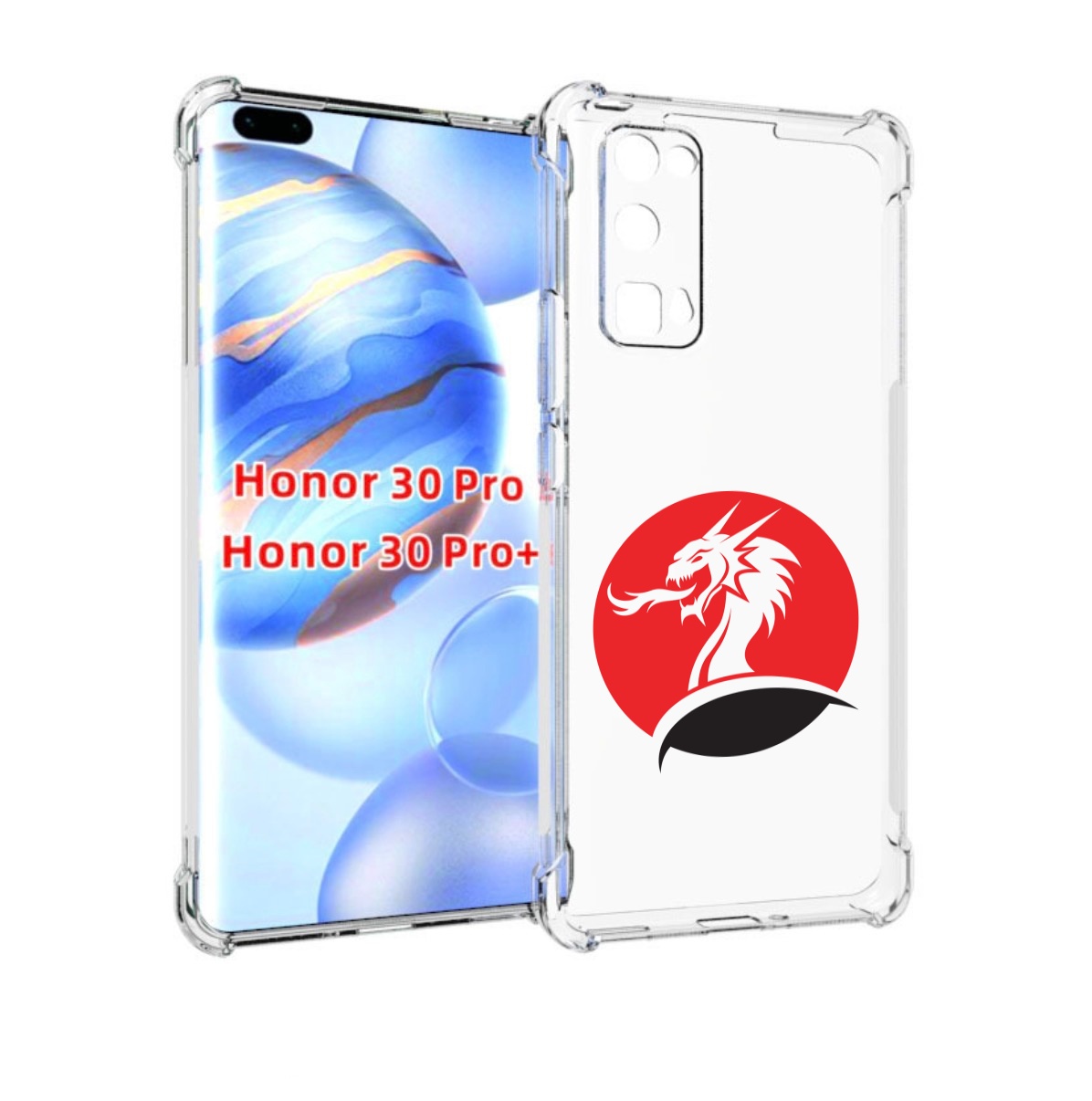 

Чехол бампер MyPads дракон-рисунок для Honor 30 Pro, Прозрачный, Tocco