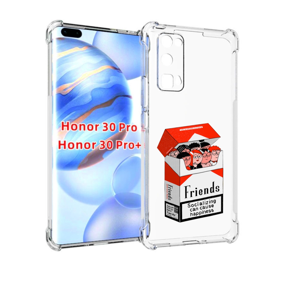 

Чехол бампер MyPads друзья для Honor 30 Pro, Прозрачный, Tocco