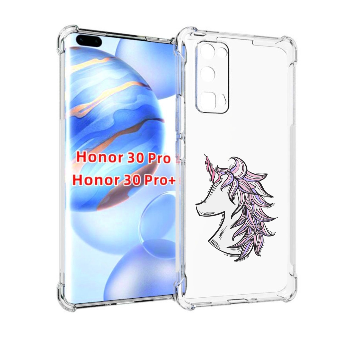 

Чехол бампер MyPads единорог-рисунок для Honor 30 Pro Honor, Прозрачный, Tocco