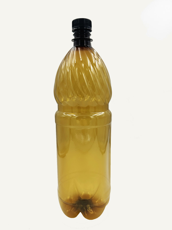 Бутылка ПЭТ PackVigoda пластиковая коричневая тара с крышкой 25 шт. 1л.