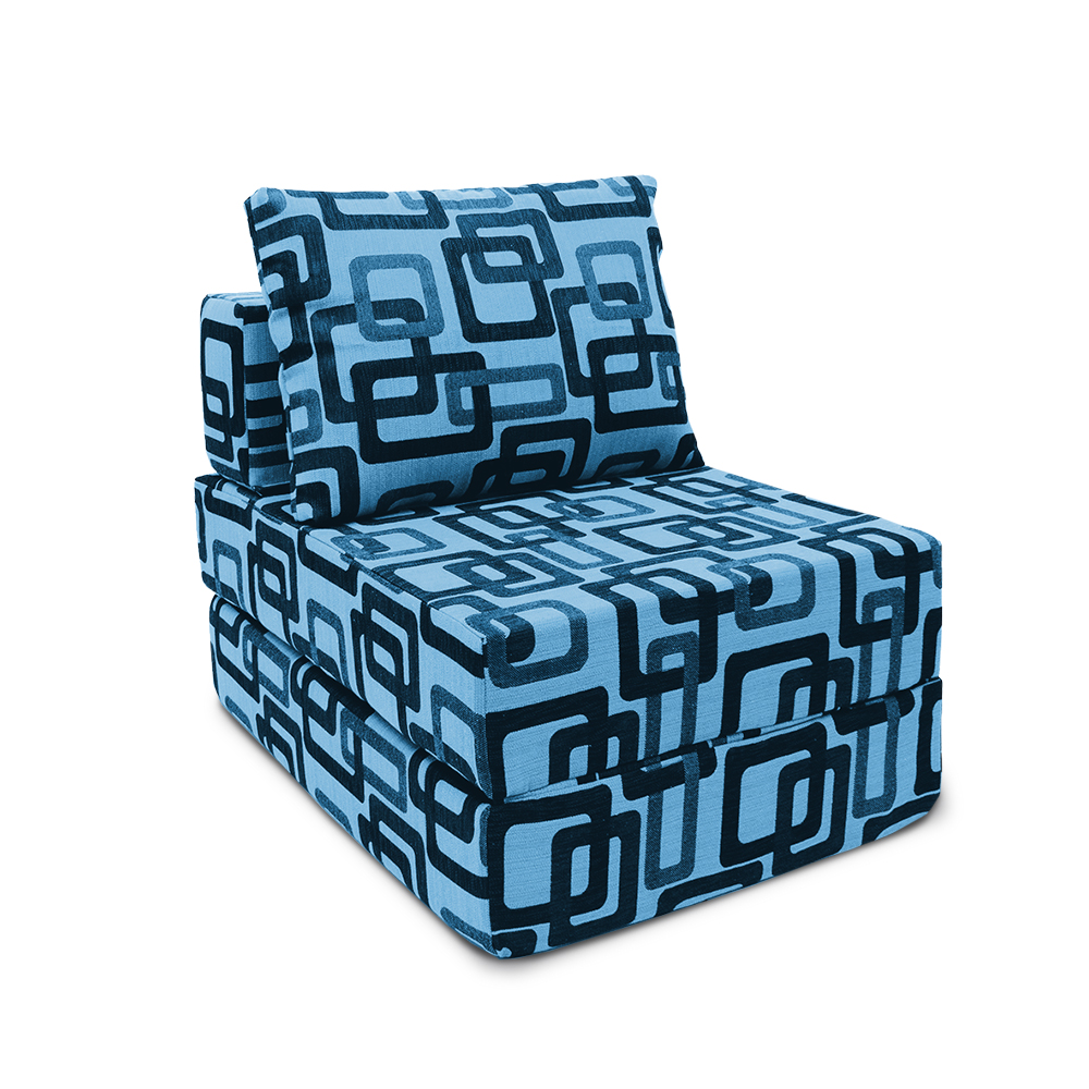 фото Кресло-кровать freeform окта рогожка с орнаментом, лабиринт бирюзовый