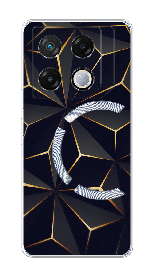 

Чехол на Infinix GT 20 Pro "Черные полигоны", Золотистый;черный, 3106250-1