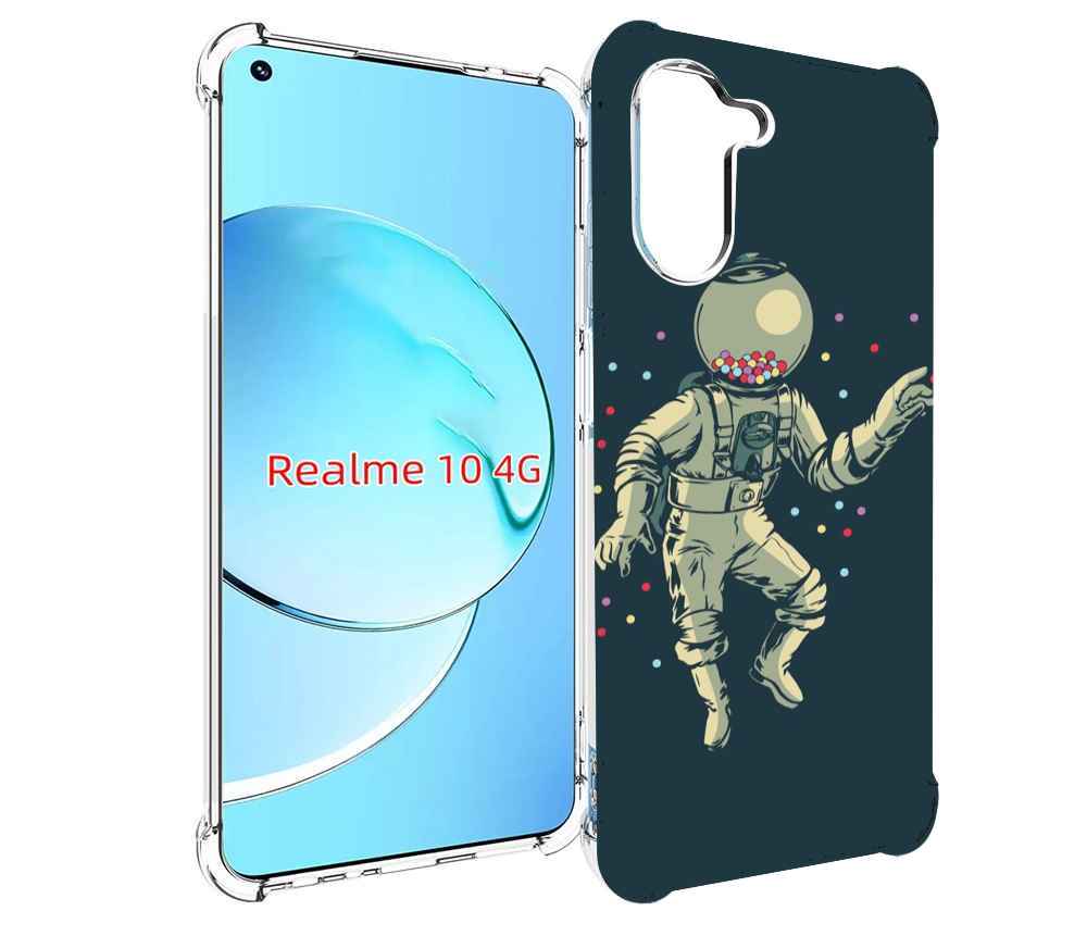 

Чехол MyPads Космонавт для Realme 10, Прозрачный, Tocco