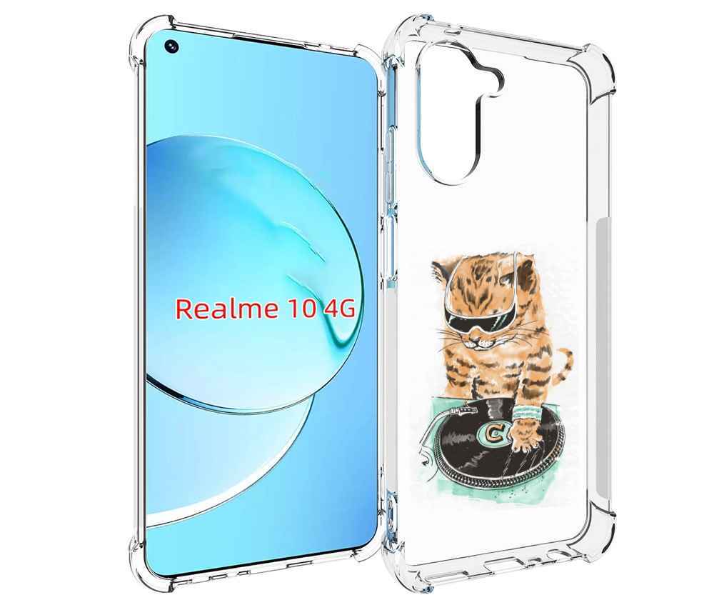 

Чехол MyPads Кот диджей для Realme 10, Прозрачный, Tocco