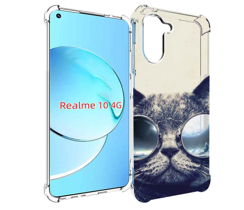 

Чехол MyPads Кот-в-очках-2 для Realme 10, Прозрачный, Tocco