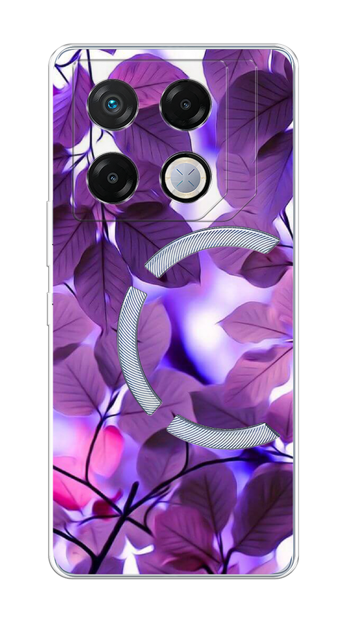 

Чехол на Infinix GT 20 Pro "Сиреневые листики", Фиолетовый;голубой, 3106250-1