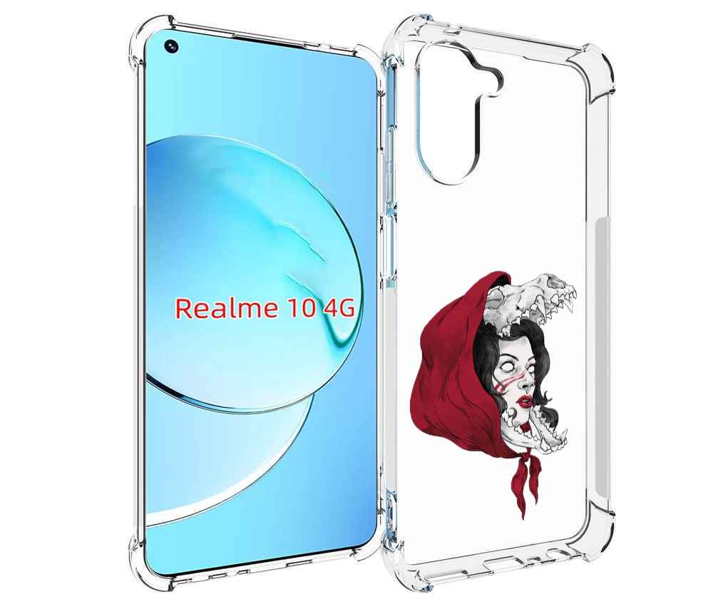 

Чехол MyPads Красная шапочка и волк женский для Realme 10, Прозрачный, Tocco