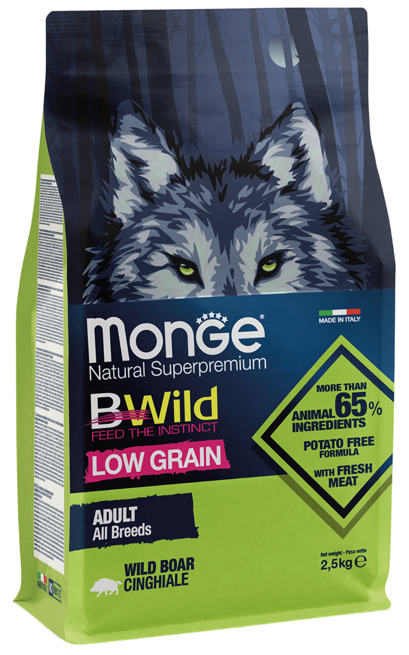 фото Сухой корм для собак monge dog bwild low grain низкозерновой, из мяса дикого кабана, 2,5кг