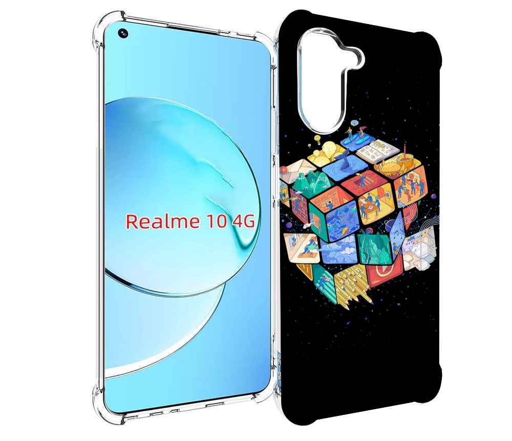 

Чехол MyPads Кубик-Рубика для Realme 10, Прозрачный, Tocco