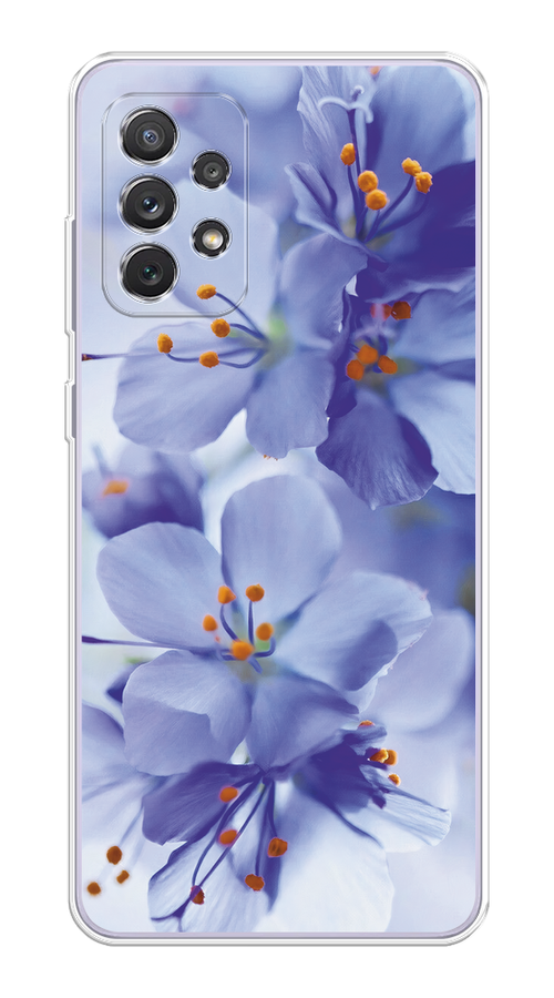 

Чехол на Samsung Galaxy A73 "Фиолетовые цветки", Фиолетовый;синий, 2104650-1