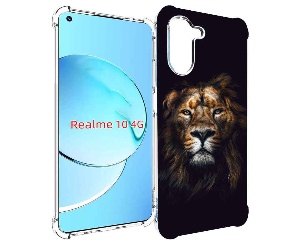 

Чехол MyPads Лев-в-тени мужской для Realme 10, Прозрачный, Tocco