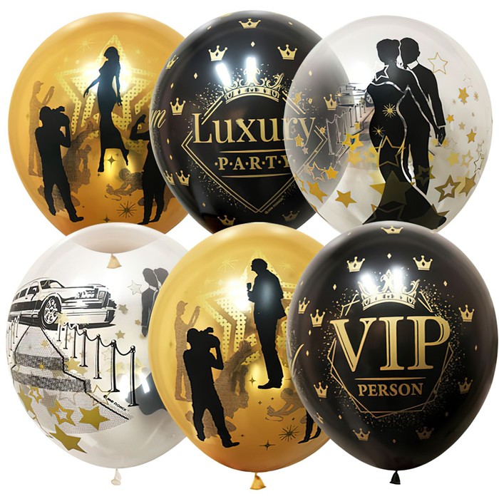 

Latex Occidental Шар латексный 12" "VIP Party" ассорти, набор 25 шт., МИКС, Разноцветный